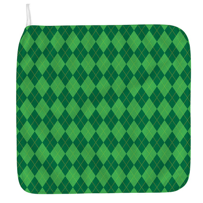 Green Argyle Pattern Print Hand Towel