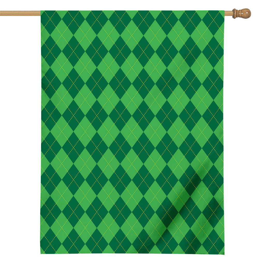 Green Argyle Pattern Print House Flag