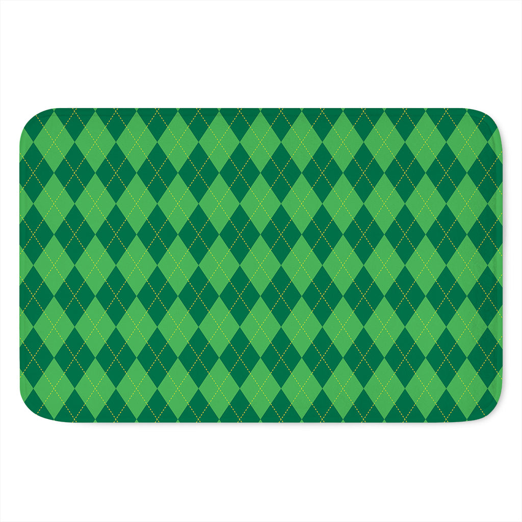 Green Argyle Pattern Print Indoor Door Mat
