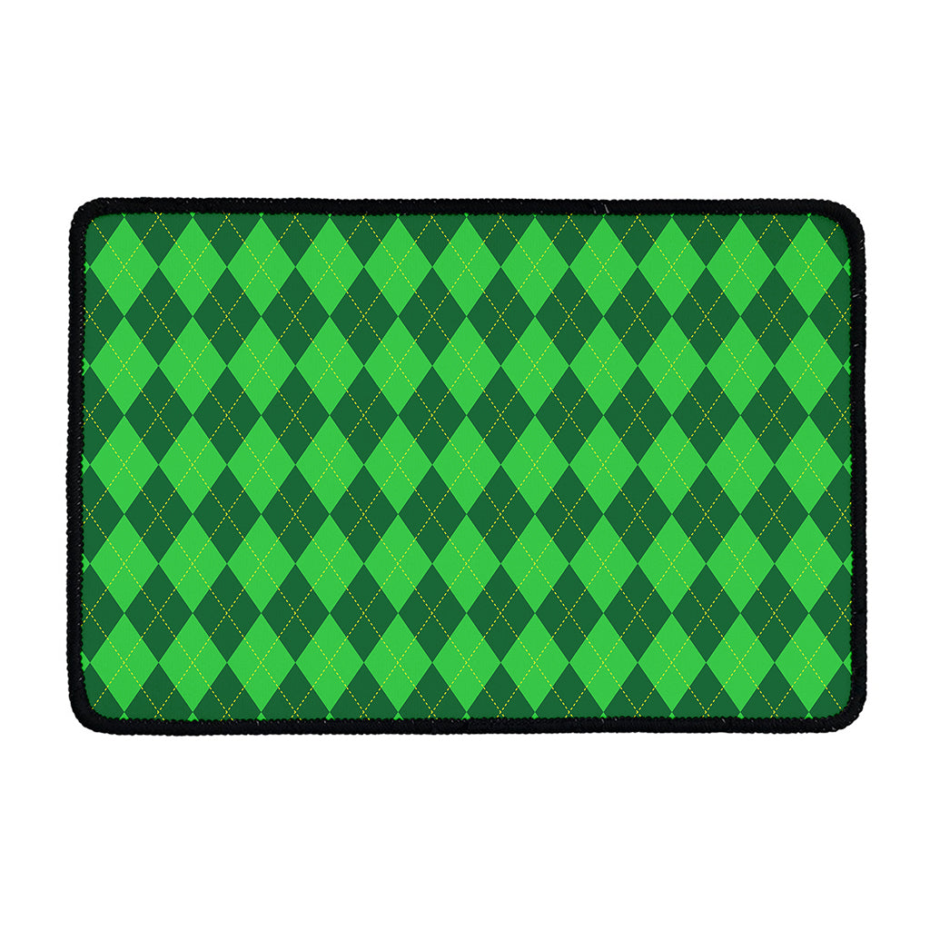Green Argyle Pattern Print Kitchen Mat