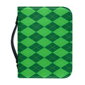 Green Argyle Pattern Print Leather Bible Cover