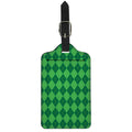 Green Argyle Pattern Print Luggage Tag