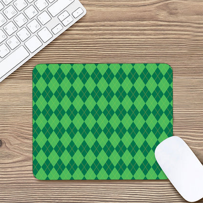 Green Argyle Pattern Print Mouse Pad