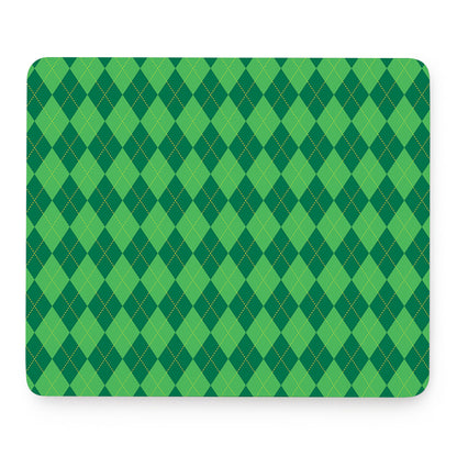Green Argyle Pattern Print Mouse Pad