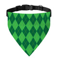 Green Argyle Pattern Print Over The Collar Dog Bandana