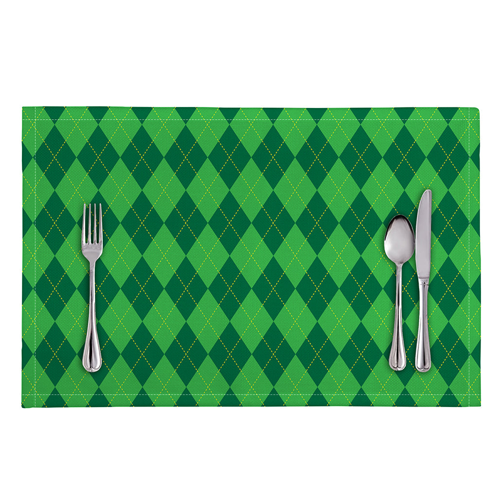 Green Argyle Pattern Print Placemat