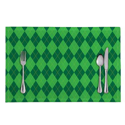 Green Argyle Pattern Print Placemat
