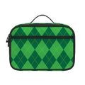 Green Argyle Pattern Print Portable Lunch Bag