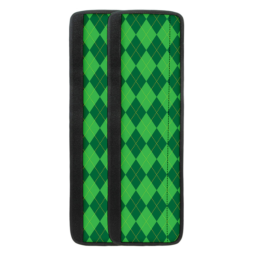 Green Argyle Pattern Print Refrigerator Handle Covers