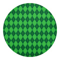 Green Argyle Pattern Print Round Blanket