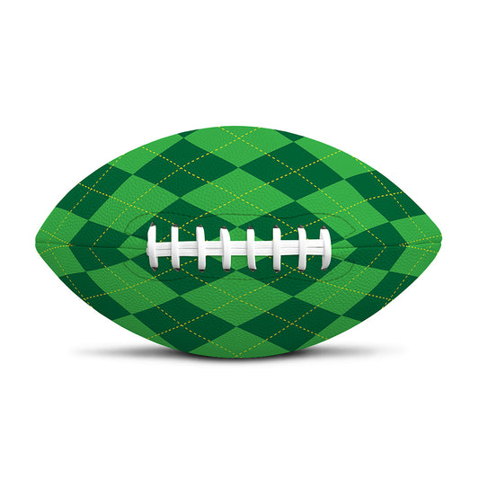 Green Argyle Pattern Print Rugby Ball