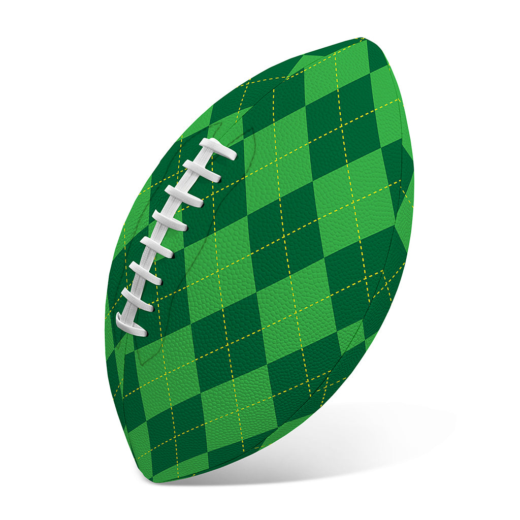 Green Argyle Pattern Print Rugby Ball