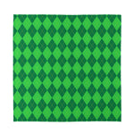 Green Argyle Pattern Print Silk Bandana