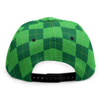 Green Argyle Pattern Print Snapback Cap