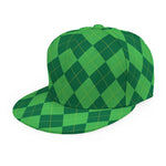 Green Argyle Pattern Print Snapback Cap