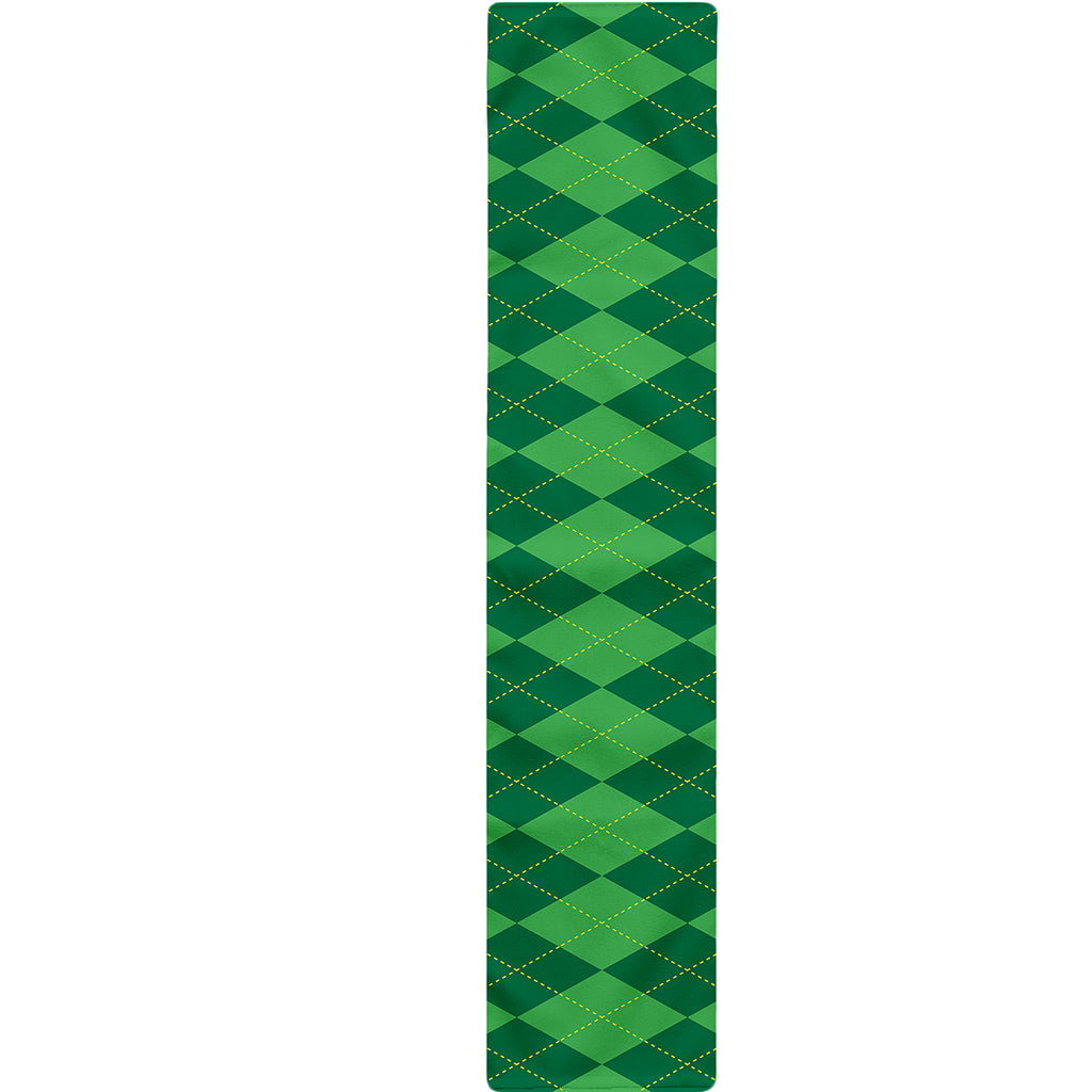 Green Argyle Pattern Print Table Runner