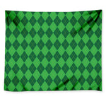 Green Argyle Pattern Print Tapestry