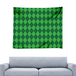 Green Argyle Pattern Print Tapestry