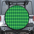 Green Argyle Pattern Print Tire Cover