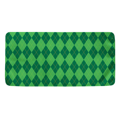 Green Argyle Pattern Print Towel