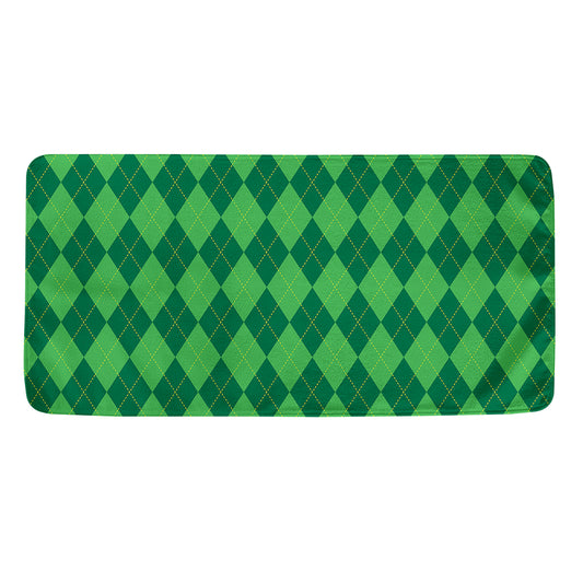 Green Argyle Pattern Print Towel