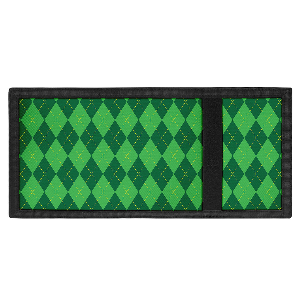 Green Argyle Pattern Print Trifold Wallet