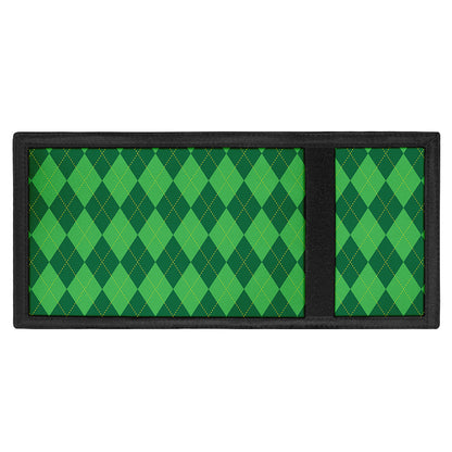 Green Argyle Pattern Print Trifold Wallet