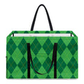 Green Argyle Pattern Print Utility Tote Bag