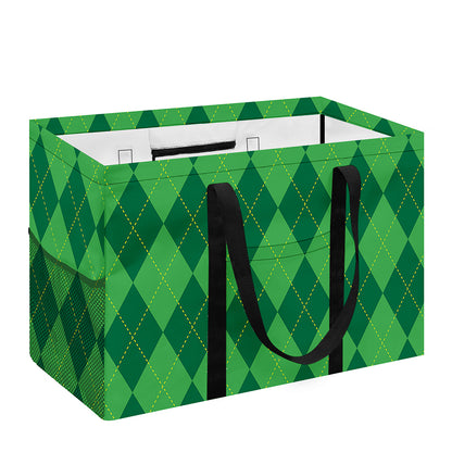 Green Argyle Pattern Print Utility Tote Bag