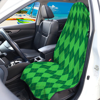 Green Argyle Pattern Print Waterproof Car Seat Cover