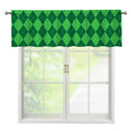 Green Argyle Pattern Print Window Valance