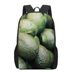 Green Avocado Print 17 Inch Backpack