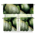 Green Avocado Print 3 Piece Kitchen Curtains