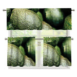 Green Avocado Print 3 Piece Kitchen Curtains