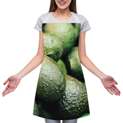 Green Avocado Print Adjustable Apron