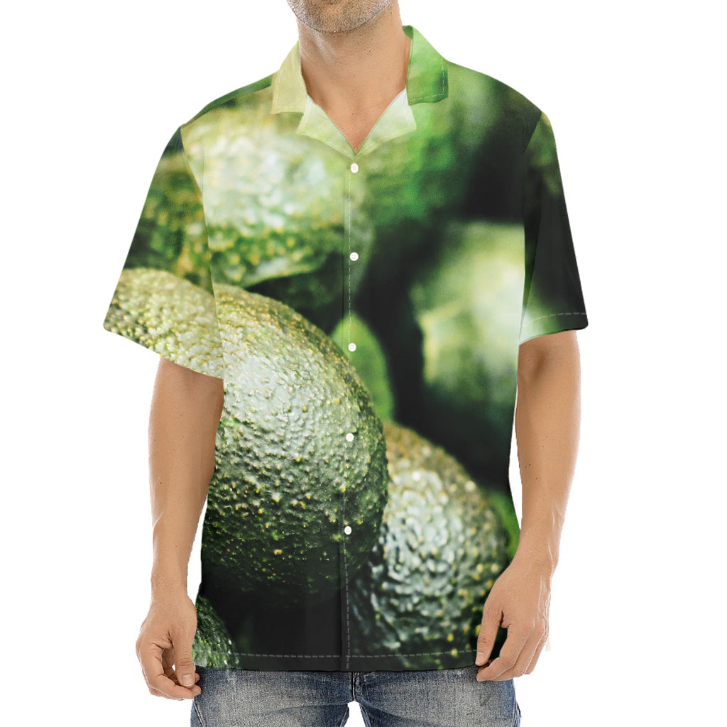 Green Avocado Print Aloha Shirt