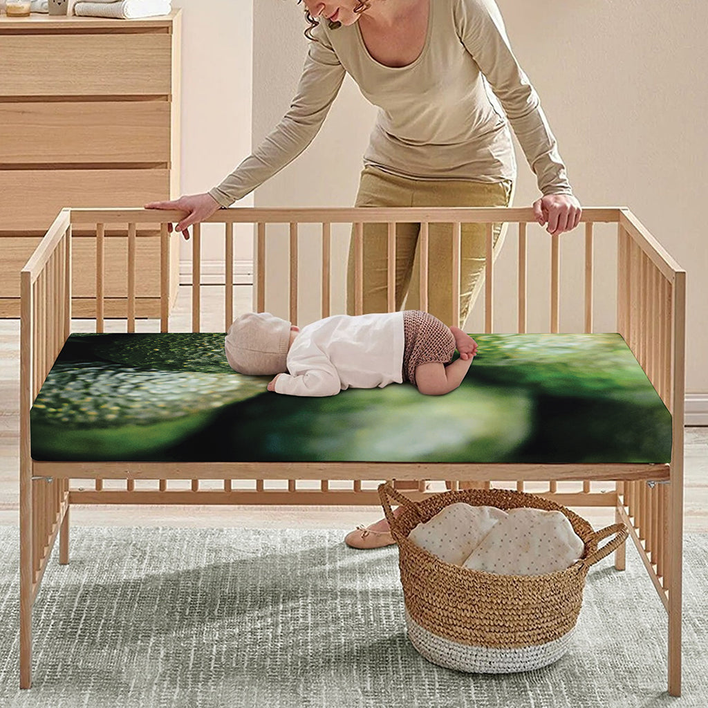 Green Avocado Print Baby Crib Sheet