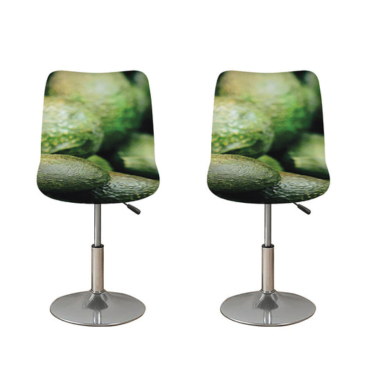 Green Avocado Print Bar Stool Covers