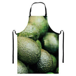 Green Avocado Print Bib Apron With Pocket