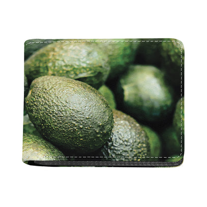 Green Avocado Print Bifold Wallet