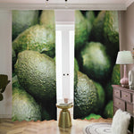 Green Avocado Print Blackout Pencil Pleat Curtains