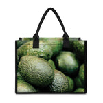 Green Avocado Print Canvas Tote Bag