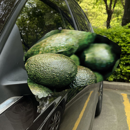 Green Avocado Print Car Side Mirror Covers