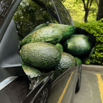 Green Avocado Print Car Side Mirror Covers