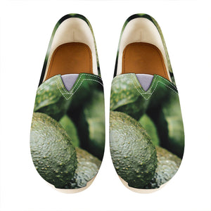 Green Avocado Print Casual Shoes