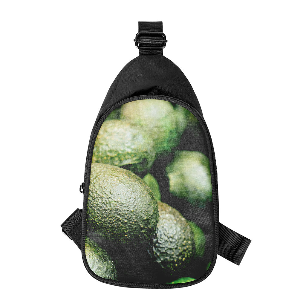 Green Avocado Print Chest Bag