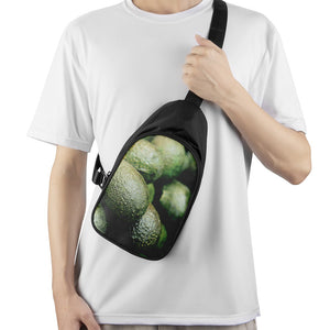 Green Avocado Print Chest Bag