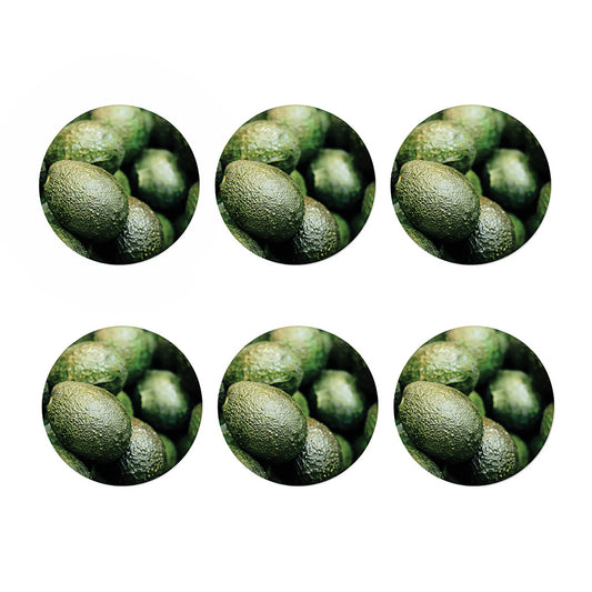 Green Avocado Print Coaster Set