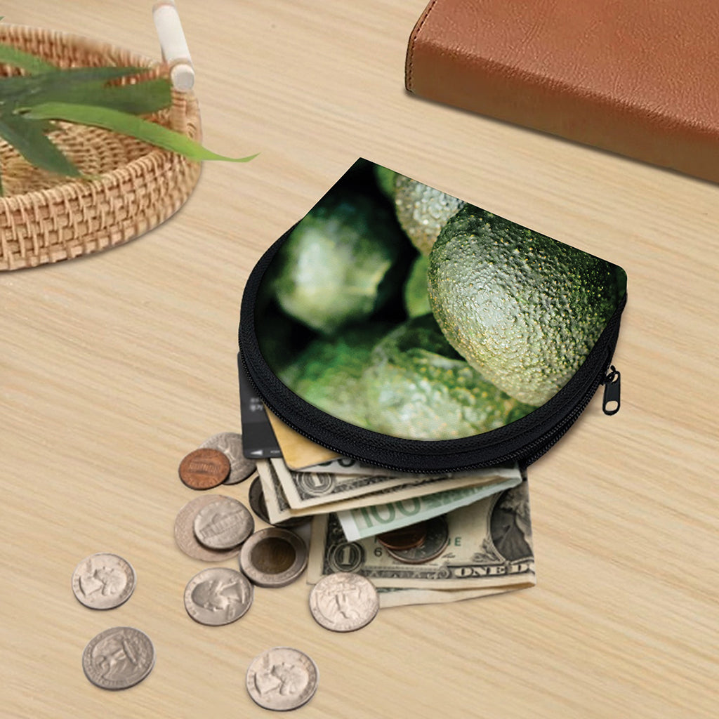Green Avocado Print Coin Purse