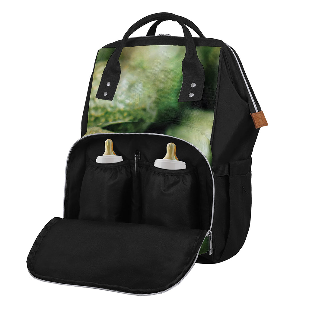 Green Avocado Print Diaper Bag